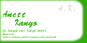 anett kanyo business card