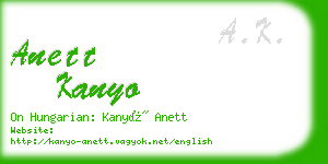 anett kanyo business card